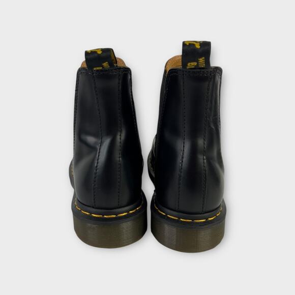 Dr. Martens 2976 Yellow Stitch Smooth Leather Chelsea Boots in Black Women's 10 - Picture 5 of 9